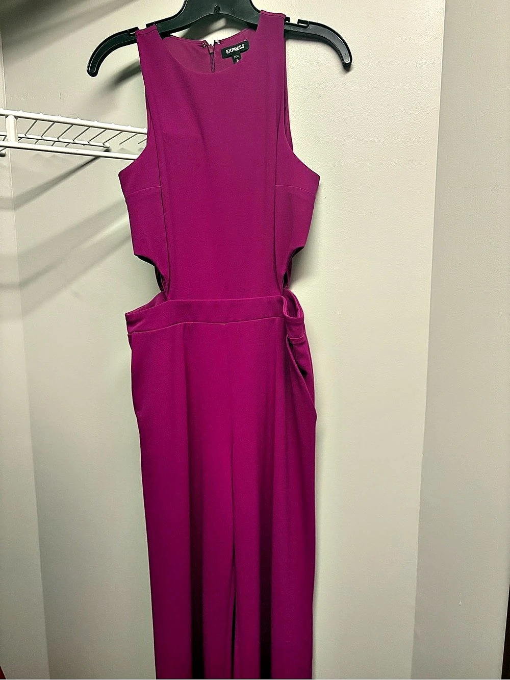 Express Sleeveless Wide Leg Jumpsuit in Pink Size Medium Like New